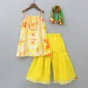 Hot Printed Tie Up Kurti And Sharara With Net Dupatta Ethnic Wear | Palazzos & Shararas