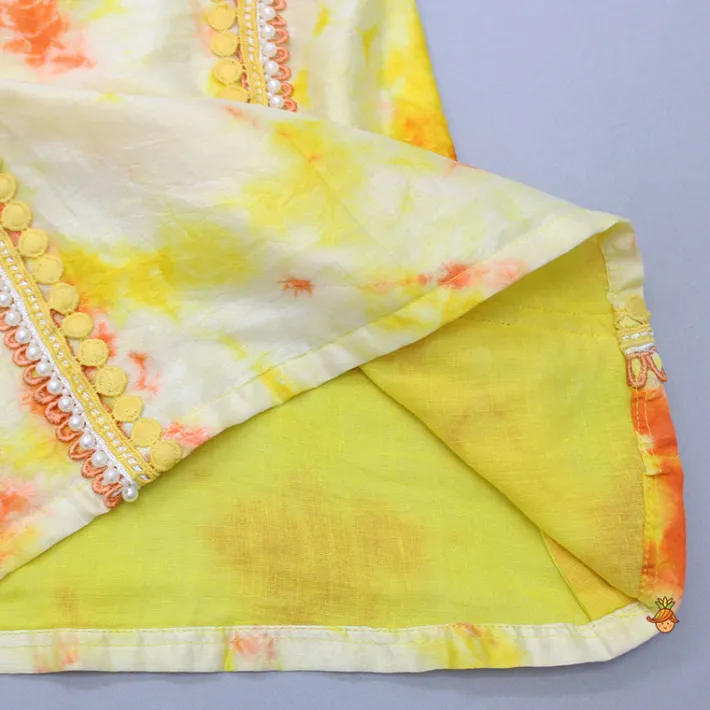 Hot Printed Tie Up Kurti And Sharara With Net Dupatta Ethnic Wear | Palazzos & Shararas