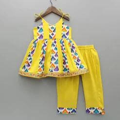 Fashion Printed Tie Up Strappy Kurti And Matching Pant Ethnic Wear | Churidars & Salwars