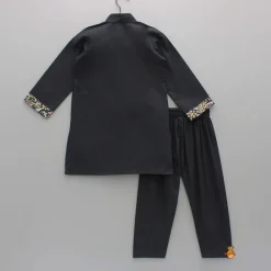 Best Printed Yoke Black Kurta And Pyjama BOY Twinning Sets | Indian Ethnic Wear