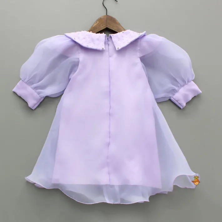 Sale Puff Sleeves Organza Lavender Dress Dresses & Sets | Dresses