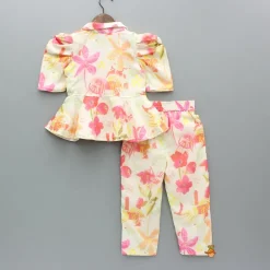 Clearance Puff Sleeves Printed Top And Dual Pocket Detail Pant Dresses & Sets | Sets