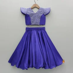 Online Purple Beaded Sequin Embellished Top With Flared Lehenga Ethnic Wear | Lehengas & Ghagras