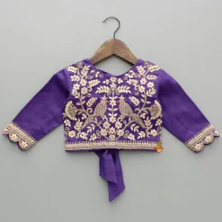 Discount Purple Chanderi Embroidered Top And Lehenga With Dupatta Ethnic Wear | Lehengas & Ghagras