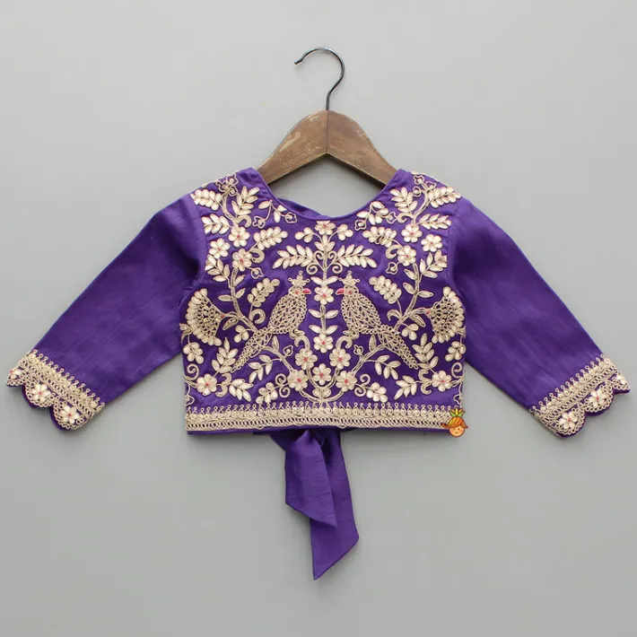 Discount Purple Chanderi Embroidered Top And Lehenga With Dupatta Ethnic Wear | Lehengas & Ghagras