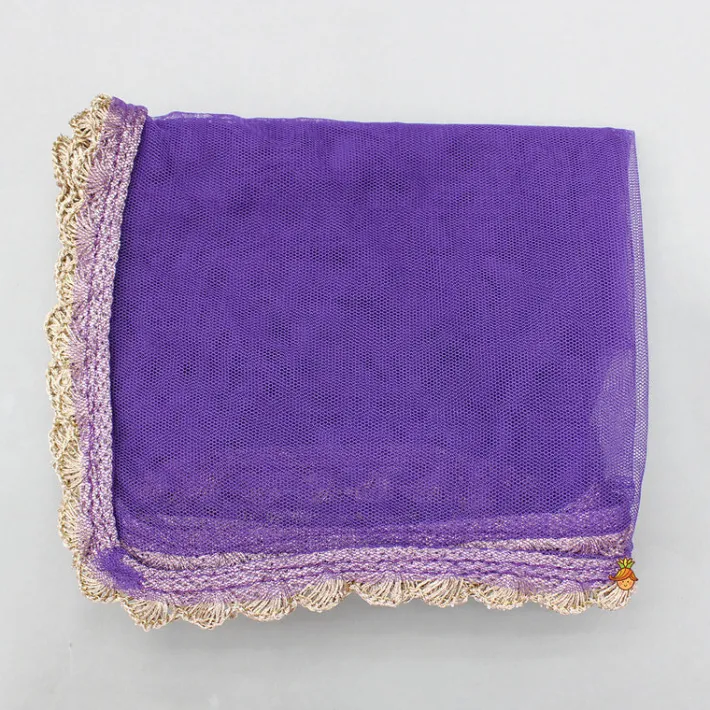 Discount Purple Chanderi Embroidered Top And Lehenga With Dupatta Ethnic Wear | Lehengas & Ghagras