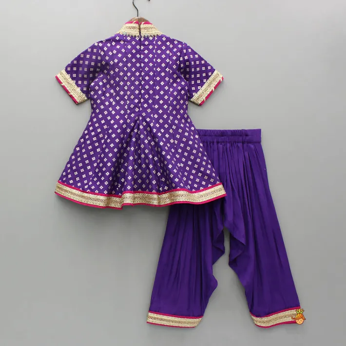 Discount Purple Embellished Kurti And Salwar With Dupatta Ethnic Wear | Churidars & Salwars