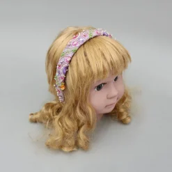 Clearance Purple Embroidered And Embellished Hairband Hair Accessories | Hair Bands