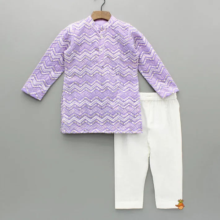 Clearance Purple Embroidered Kurta And Pyjama BOY Indian Ethnic Wear | Ethnic Sets