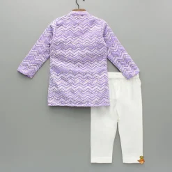 Clearance Purple Embroidered Kurta And Pyjama BOY Indian Ethnic Wear | Ethnic Sets