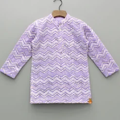 Clearance Purple Embroidered Kurta And Pyjama BOY Indian Ethnic Wear | Ethnic Sets