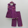 Outlet Purple Embroidered Kurti With Palazzo And Dupatta Ethnic Wear | Palazzos & Shararas