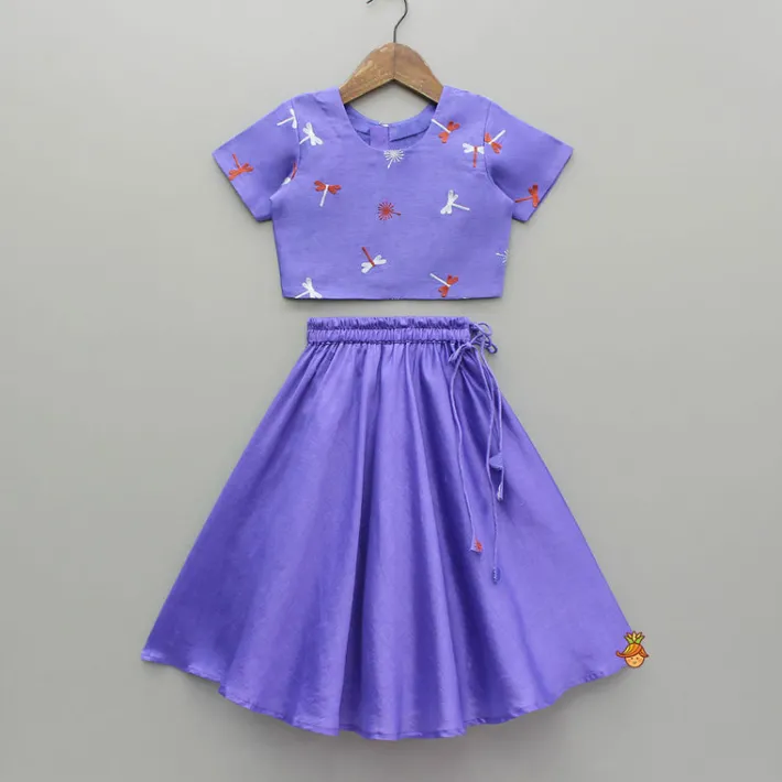 Best Purple Embroidered Top And Lehenga Twinning Sets | Ethnic Wear