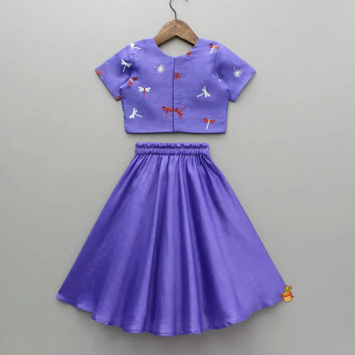 Best Purple Embroidered Top And Lehenga Twinning Sets | Ethnic Wear
