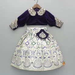 New Purple Embroidered Top And Lehenga With Pouch And Dupatta Ethnic Wear | Lehengas & Ghagras
