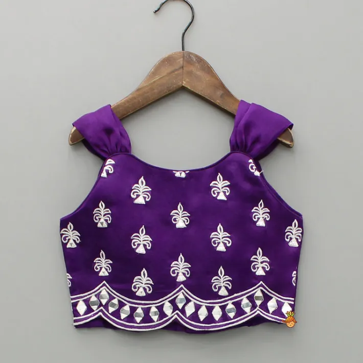 Outlet Purple Embroidered Top And Lehenga Ethnic Wear | Lehengas & Ghagras