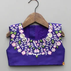 Best Purple Embroidered Top And Lehenga With Long Embellished Cape Ethnic Wear | Lehengas & Ghagras
