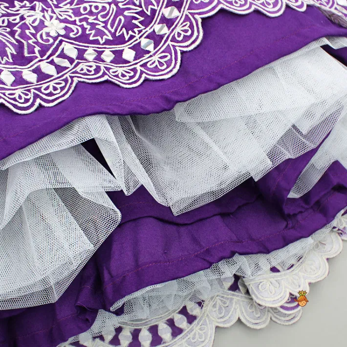 Outlet Purple Embroidered Top And Lehenga Ethnic Wear | Lehengas & Ghagras