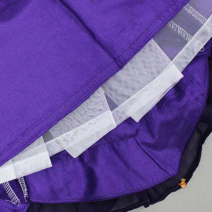 Best Purple Embroidered Top And Lehenga With Attached Pouch And Dupatta Ethnic Wear | Lehengas & Ghagras
