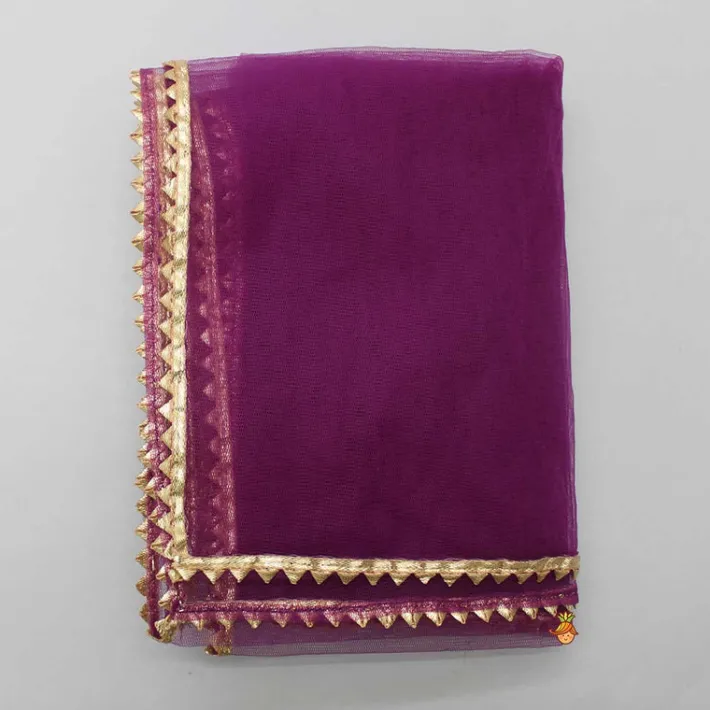 Online Purple Embroidered Top And Lehenga With Matching Net Dupatta Ethnic Wear | Lehengas & Ghagras