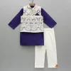 Fashion Purple Kurta And Brocade Jacket With Pant BOY Indian Ethnic Wear | Ethnic Sets