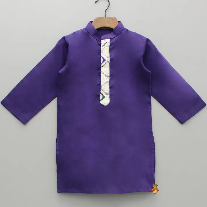 Fashion Purple Kurta And Brocade Jacket With Pant BOY Indian Ethnic Wear | Ethnic Sets
