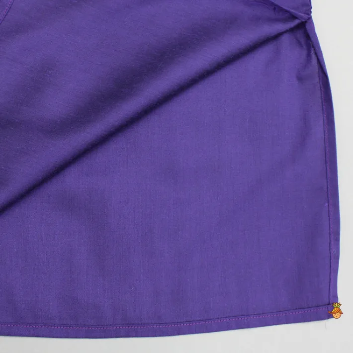 Fashion Purple Kurta And Brocade Jacket With Pant BOY Indian Ethnic Wear | Ethnic Sets