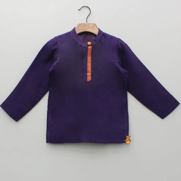 Hot Purple Kurta And White Dhoti BOY Twinning Sets | Indian Ethnic Wear