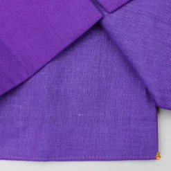 Sale Purple Kurta With Bird Embroidered Jacket And Pyjama BOY Indian Ethnic Wear | Ethnic Sets