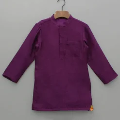 Best Purple Kurta With Embroidered Jacket And Pyjama BOY Indian Ethnic Wear | Ethnic Sets