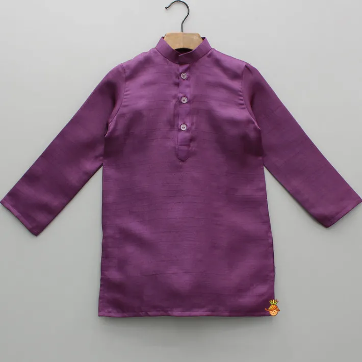 Best Purple Kurta With Embroidered Jacket And Pyjama BOY Indian Ethnic Wear | Ethnic Sets