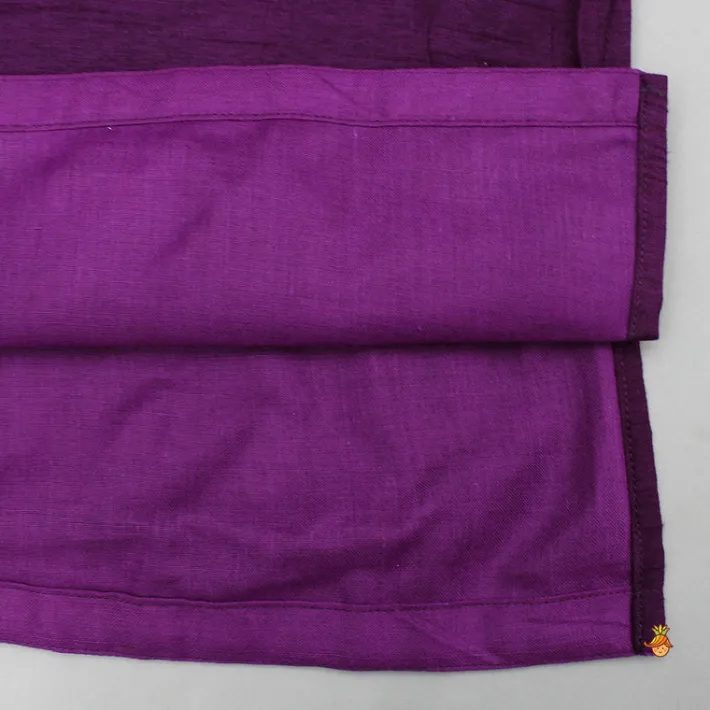 Best Purple Kurta With Embroidered Jacket And Pyjama BOY Indian Ethnic Wear | Ethnic Sets