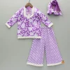 Online Purple Printed Kurti And Palazzo With Dupatta Ethnic Wear | Palazzos & Shararas