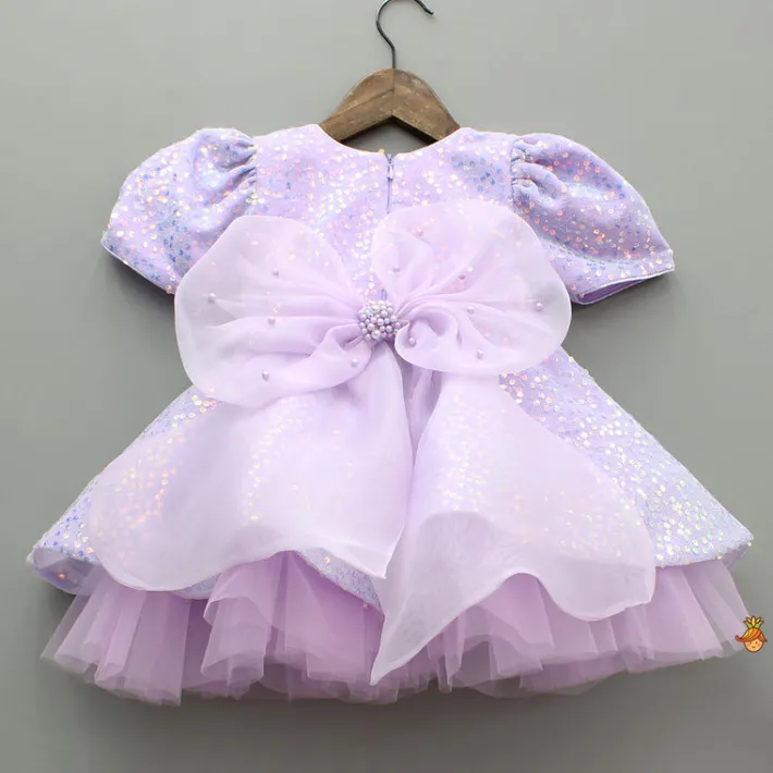 Hot Purple Sequin Dress Adorned With Matching Bows Dresses & Sets | Dresses