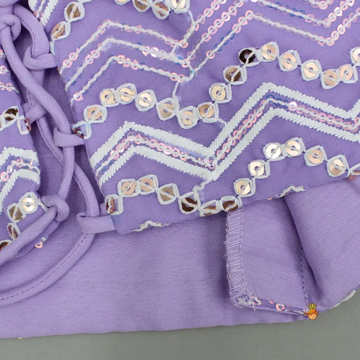 Clearance Purple Sequin Embroidered One Shoulder Top And Lehenga Ethnic Wear | Lehengas & Ghagras