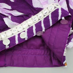 Hot Purple Stylish Printed Embellished Top And Flared Lehenga Ethnic Wear | Lehengas & Ghagras