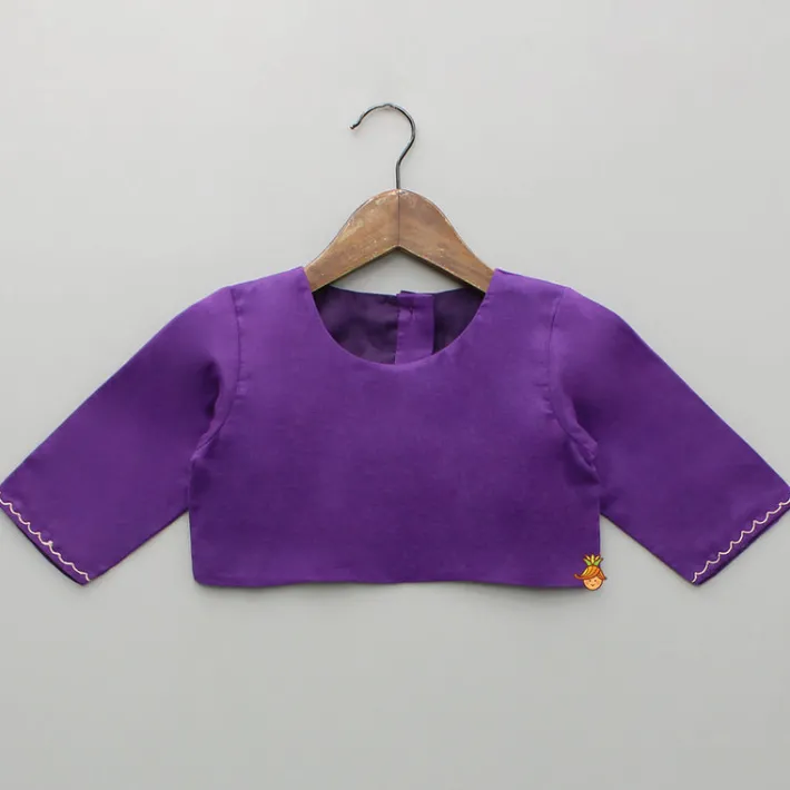 Discount Purple Top And Embroidered Jacket With Lehenga And Dupatta Ethnic Wear | Lehengas & Ghagras