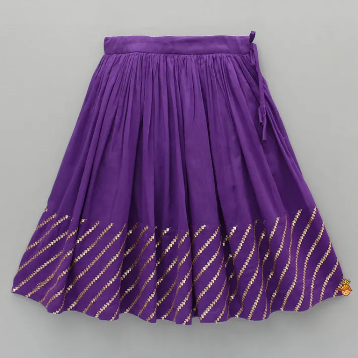 Discount Purple Top And Embroidered Jacket With Lehenga And Dupatta Ethnic Wear | Lehengas & Ghagras