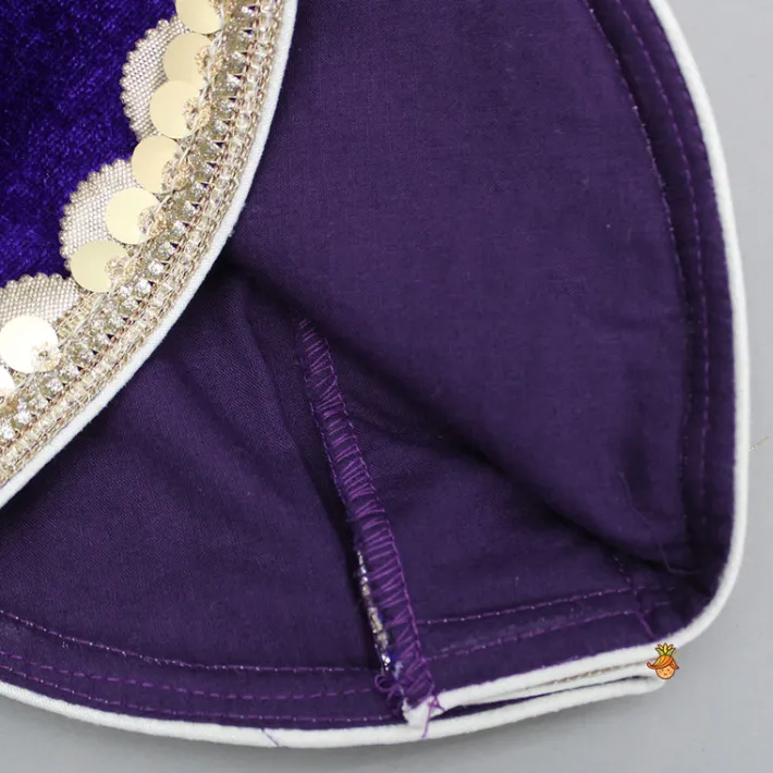 New Purple Velvet Lace Detailed Top And Lehenga With Dupatta Ethnic Wear | Lehengas & Ghagras