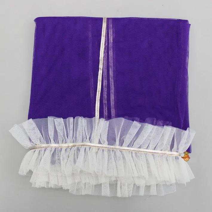 New Purple Velvet Lace Detailed Top And Lehenga With Dupatta Ethnic Wear | Lehengas & Ghagras
