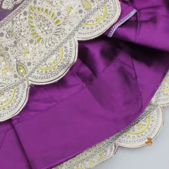 Sale Purple Yoke-Embroidered Shimmery Top And Lehenga With Dupatta Ethnic Wear | Lehengas & Ghagras