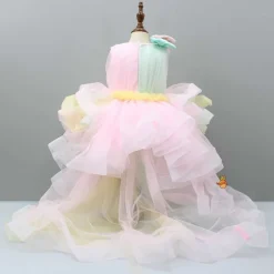 New Rainbow Shaded Stone Embellished Dress With Detachable Trail Dresses & Sets | Dresses