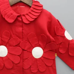 Outlet Red Artificial Flowers Embellished Dress Dresses & Sets | Dresses