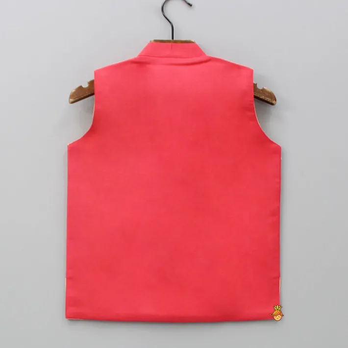 Sale Red Beads Embroidered Jacket BOY Indian Ethnic Wear | Ethnic Jackets