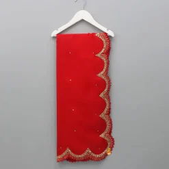 Online Red Dupatta With Sequins And Thread Embroidery Ethnic Wear