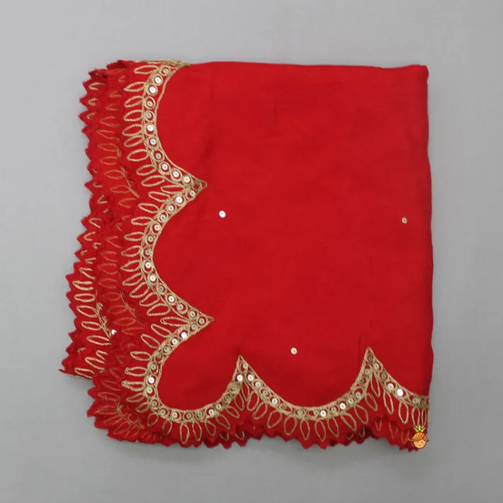 Online Red Dupatta With Sequins And Thread Embroidery Ethnic Wear