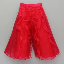Best Red Embroidered And Embellished Top With Ruffled Palazzo Ethnic Wear | Palazzos & Shararas