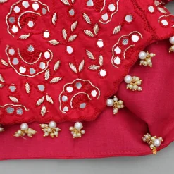 Best Red Embroidered And Embellished Top With Ruffled Palazzo Ethnic Wear | Palazzos & Shararas