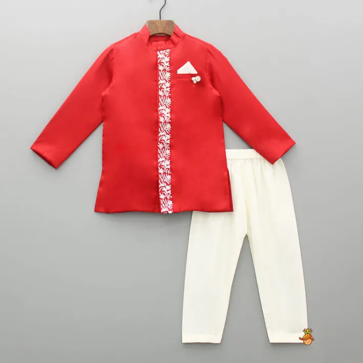 Best Red Embroidered Sherwani And Pyjama BOY Indian Ethnic Wear | Sherwani Sets