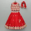 Fashion Red Embroidered Top And Lehenga With Dupatta Ethnic Wear | Lehengas & Ghagras